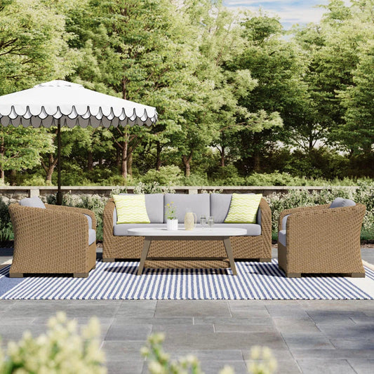Premium All Weather Wicker Conversation Set for Five-1