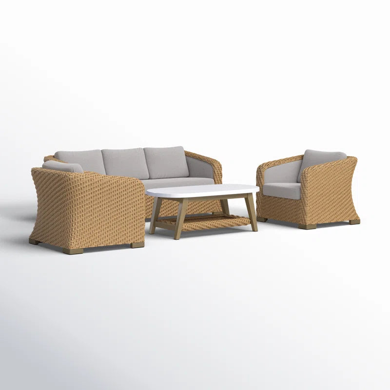 Premium All Weather Wicker Conversation Set for Five-3