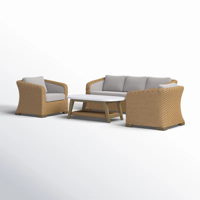 Premium All Weather Wicker Conversation Set for Five-4