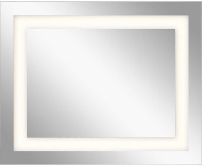 Signature LED Backlit Mirror in Chrome, 30" X 24"-0