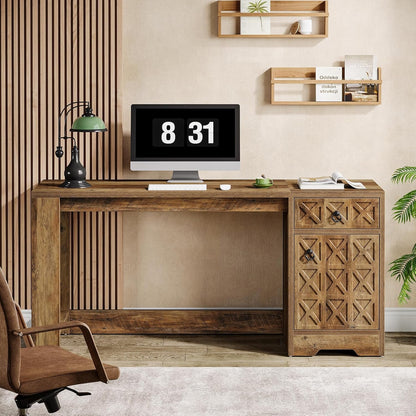 Spacious 59 Inch Computer Desk with Storage Drawer-3