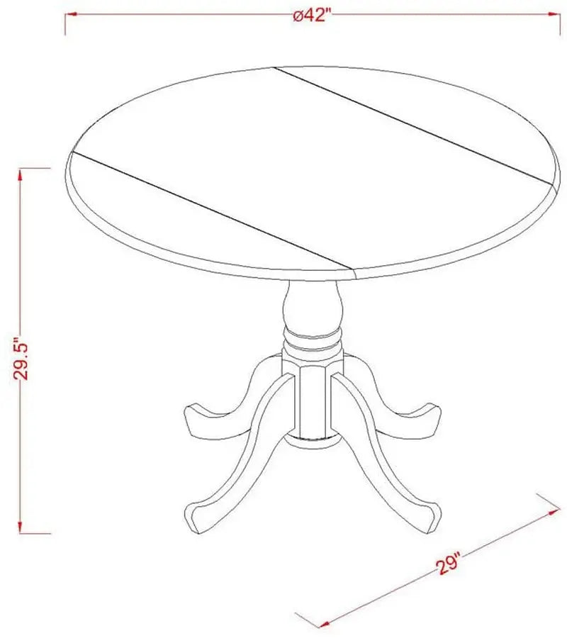 Wood Dining Room Table with round Tabletop, Black Finish-1