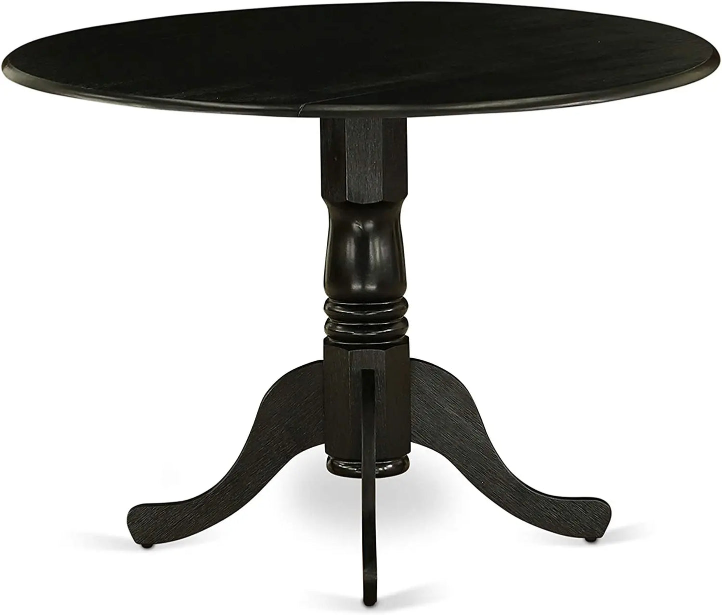 Wood Dining Room Table with round Tabletop, Black Finish-3