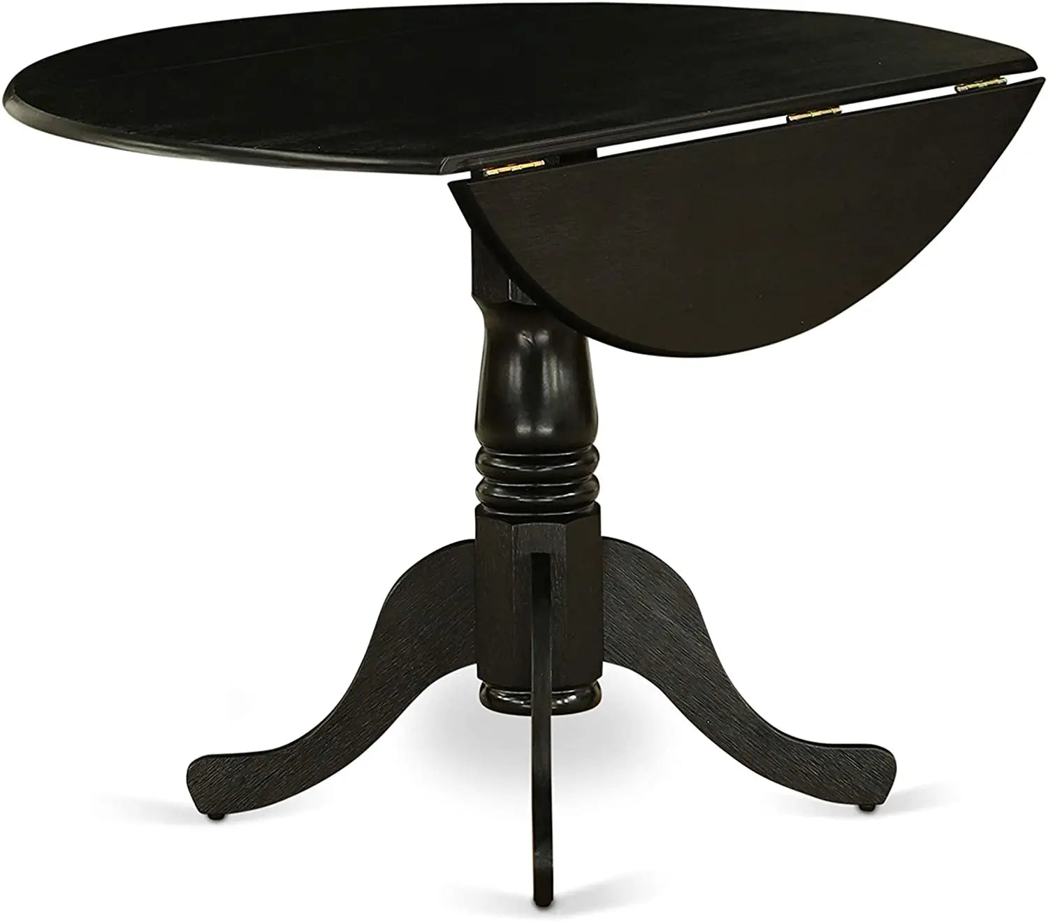 Wood Dining Room Table with round Tabletop, Black Finish-4