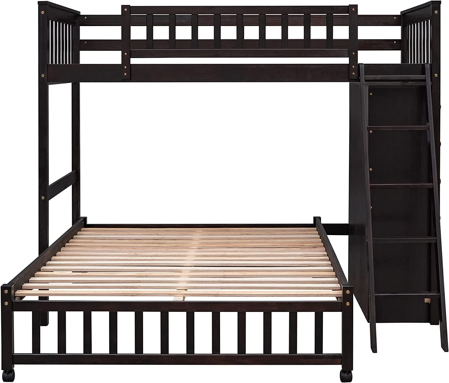 Espresso Twin/Full Bunk with 6 Drawers, Shelves-3