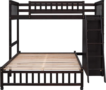 Espresso Twin/Full Bunk with 6 Drawers, Shelves-3