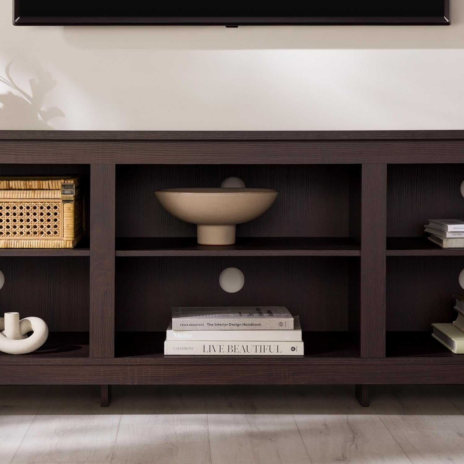 Wren Classic 6 Cubby TV Stand for Tvs up to 80 Inches, 70 Inch, Espresso-3