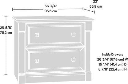 Palladia 2 Drawer File Cabinet, Lateral Filing Cabinets for Home Office, Hanging File Folders Organizer, Interlocking Drawers, in Glacier Oak Finish-2