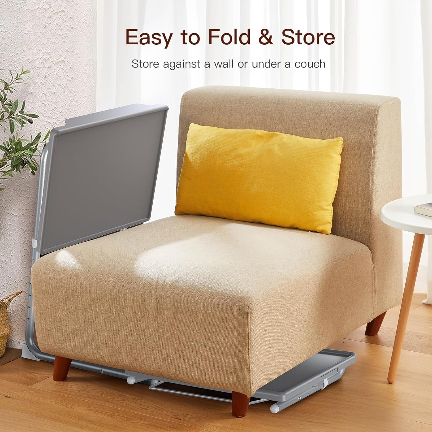 Adjustable TV Tray Table for Bed & Sofa Gray-4