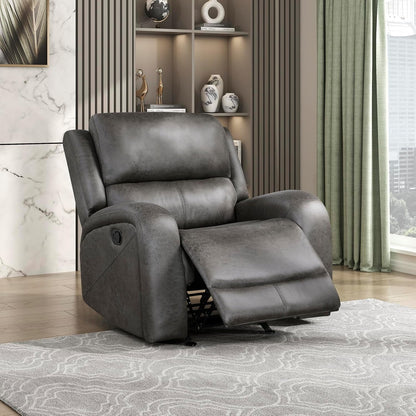 Rocker Recliner Chair, Reclining Rocking Chair, Home Theater Reclining Seat, Manual Recliner Seat for Living Room, Nursery, Bedroom, Office, Apartment, Grey-0