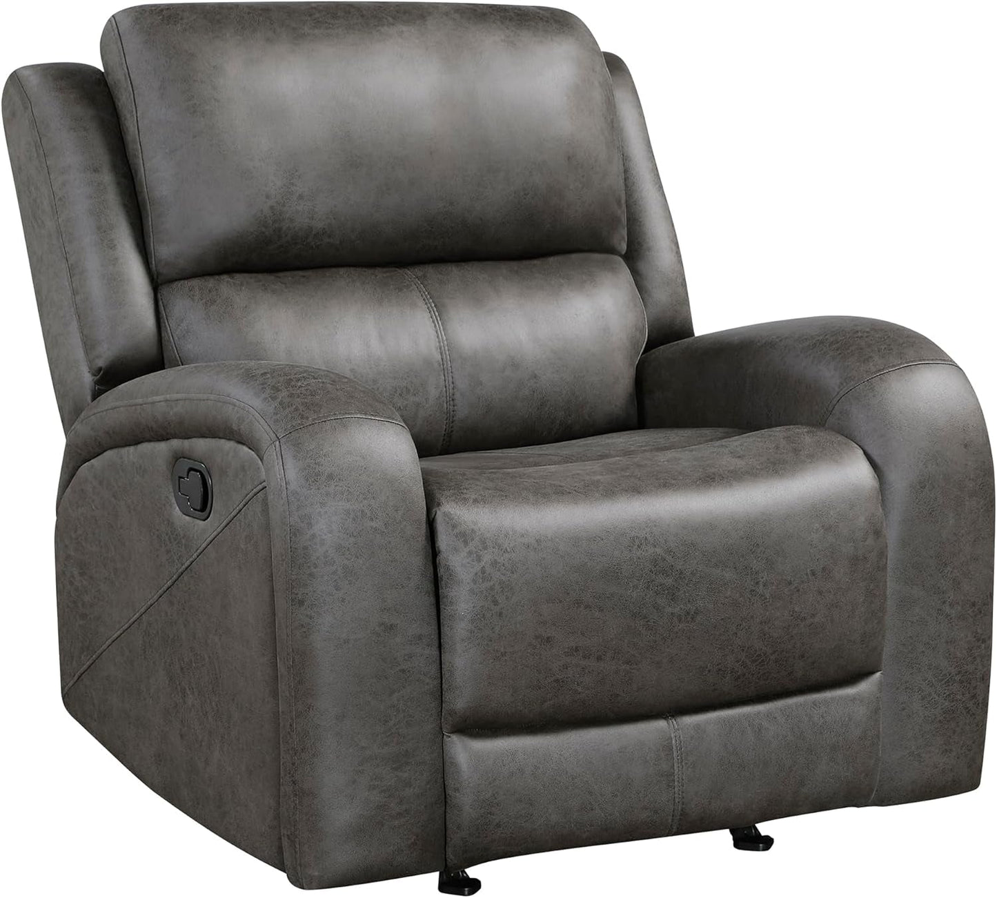 Rocker Recliner Chair, Reclining Rocking Chair, Home Theater Reclining Seat, Manual Recliner Seat for Living Room, Nursery, Bedroom, Office, Apartment, Grey-2