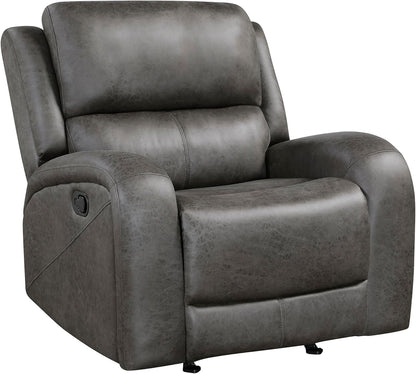 Rocker Recliner Chair, Reclining Rocking Chair, Home Theater Reclining Seat, Manual Recliner Seat for Living Room, Nursery, Bedroom, Office, Apartment, Grey-2
