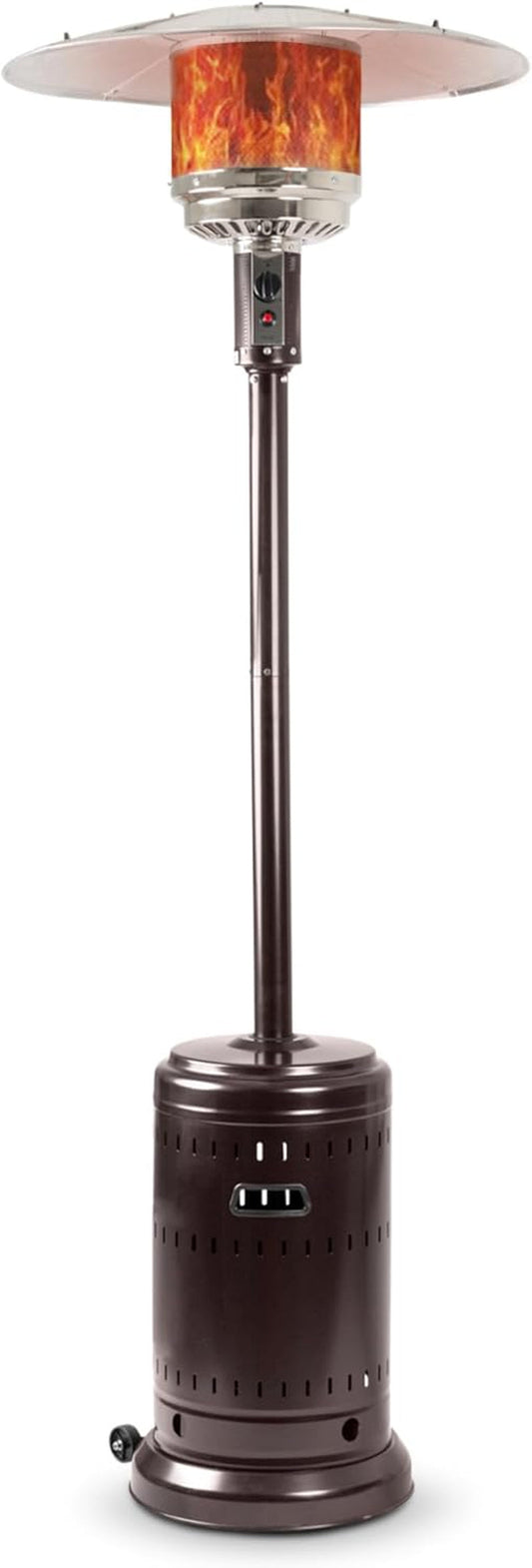 46,000 BTU Outdoor Propane Patio Heater with Wheels, Commercial & Residential, Havana Bronze, 32.1 X 32.1 X 91.3 Inches (Lxwxh)-1
