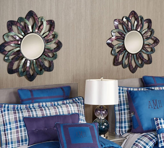 Contemporary Floral Blossom Wall Mirror with Openwork Petal Designs | Metal and Glass Construction | Alira Multi Cool Design-0