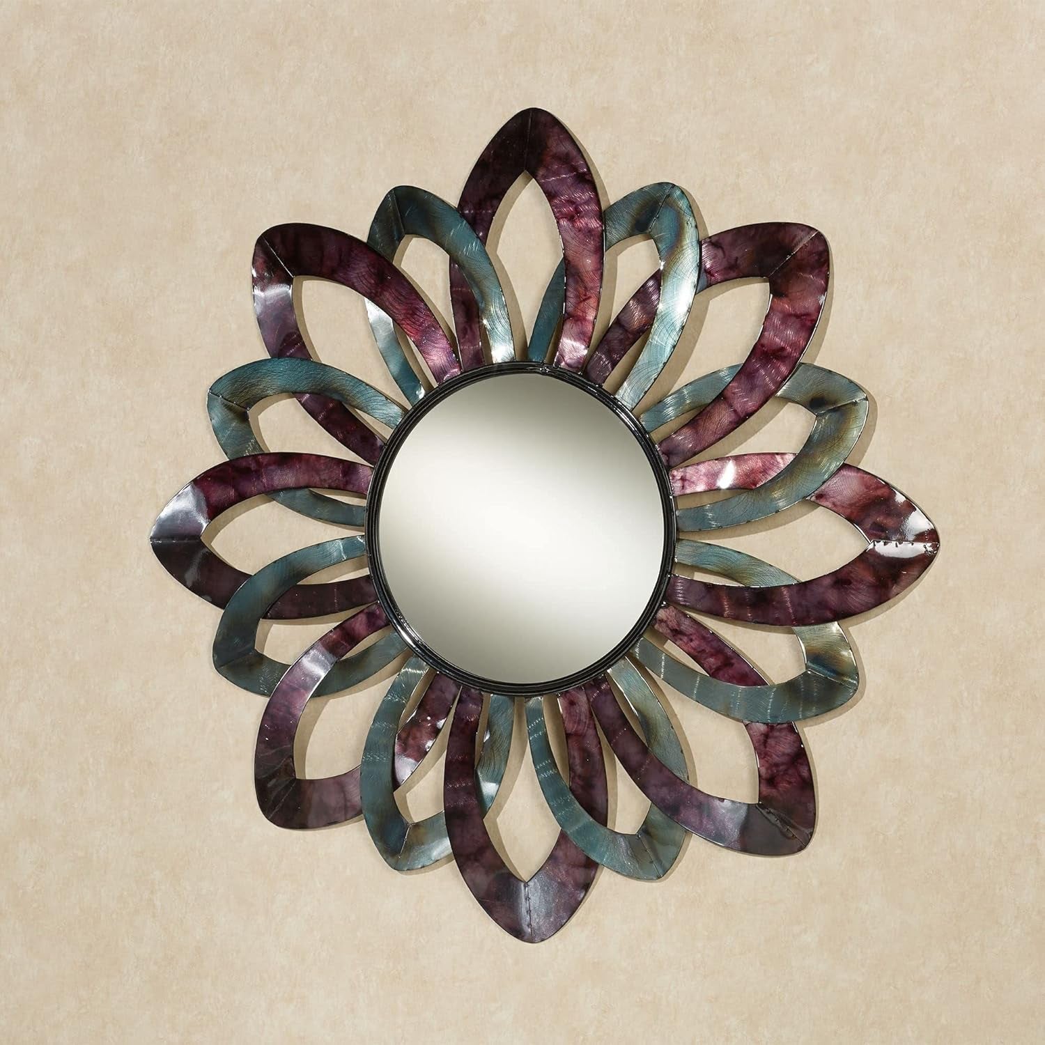 Contemporary Floral Blossom Wall Mirror with Openwork Petal Designs | Metal and Glass Construction | Alira Multi Cool Design-1
