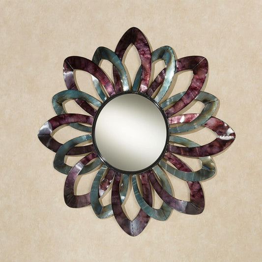 Contemporary Floral Blossom Wall Mirror with Openwork Petal Designs | Metal and Glass Construction | Alira Multi Cool Design-1
