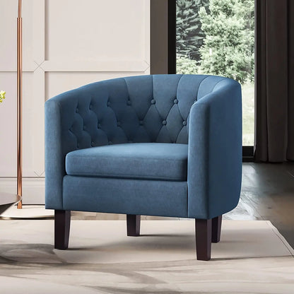 Elegant Navy Blue Accent Chair for Living Room-0