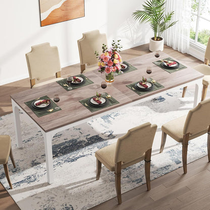 Dining Table for 6-8 People, 78-Inch Large Narrow Long Rectangular Kitchen Dinner Table, 8 Seat Rustic Wood Dining Room Table for Kitchen, Living Room (Only Table)-1