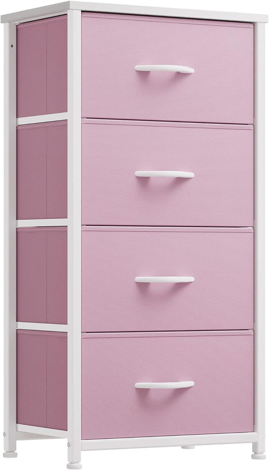 Storage Drawer with 4 Drawers - Fabric Dressers for Kids, Dresser for Bedroom, Living Room, Closets - Sturdy Steel Frame, Wooden Top & Easy Pull Fabric Bins-0
