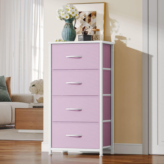 Storage Drawer with 4 Drawers - Fabric Dressers for Kids, Dresser for Bedroom, Living Room, Closets - Sturdy Steel Frame, Wooden Top & Easy Pull Fabric Bins-1