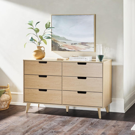 Modern 6-Drawer Dresser Bedroom Storage Organizer, 52 Inch, Riviera-1