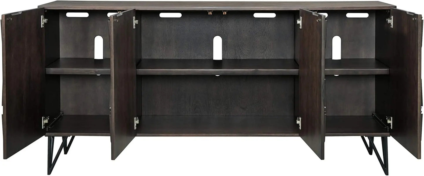 70" TV Stand Urban Geometric Design, 4 Doors-2