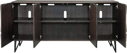 70" TV Stand Urban Geometric Design, 4 Doors-4