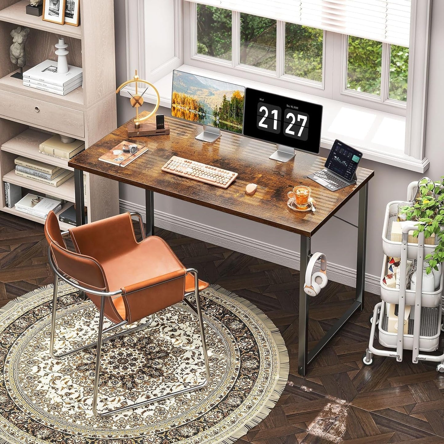 48 Inch Computer Desk, Modern Simple Style Desk for Home Office, Study Student Writing Desk, Vintage-1