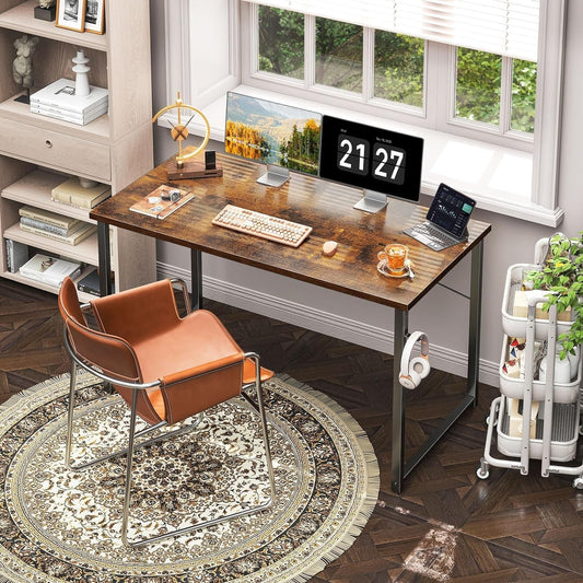 48 Inch Computer Desk, Modern Simple Style Desk for Home Office, Study Student Writing Desk, Vintage-1