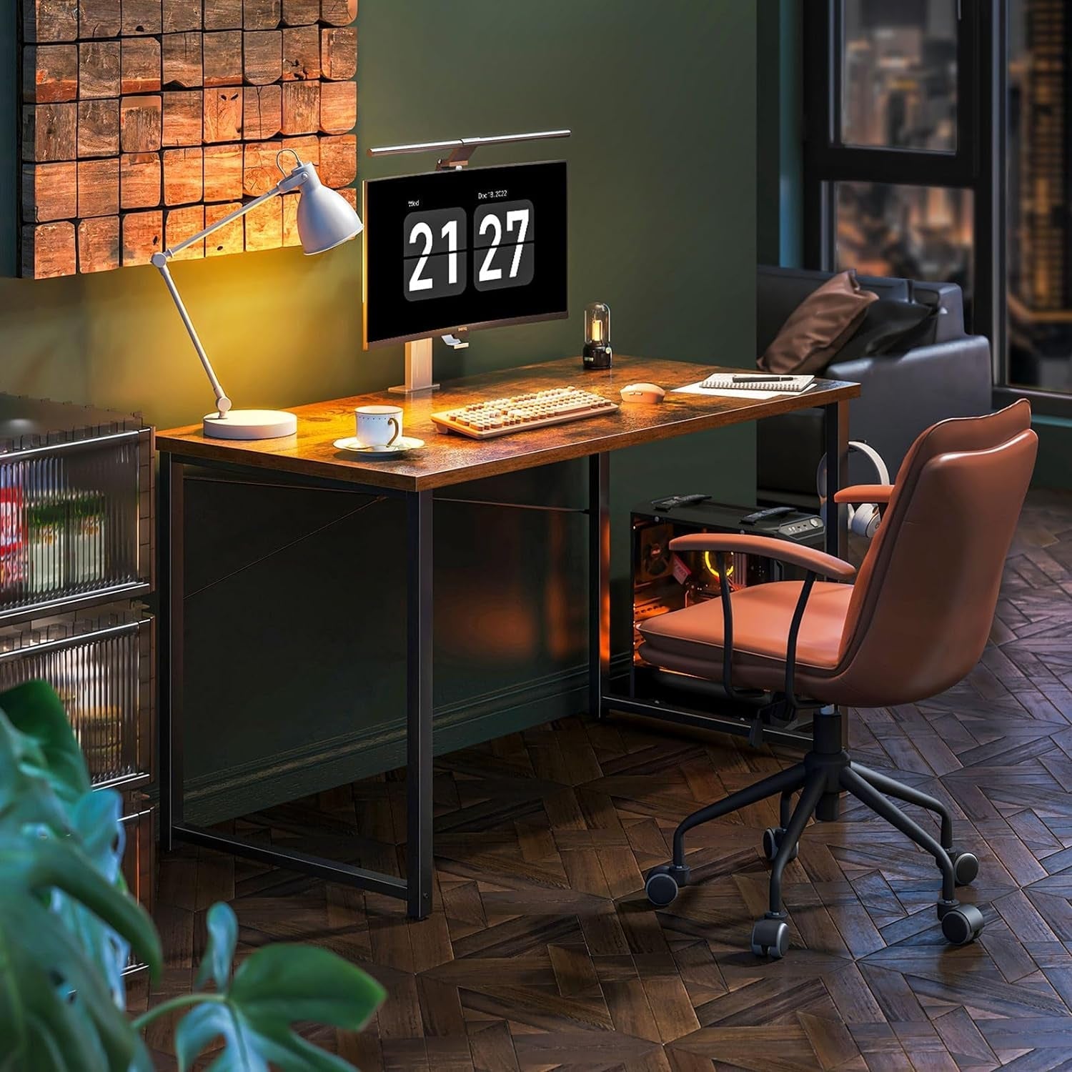 48 Inch Computer Desk, Modern Simple Style Desk for Home Office, Study Student Writing Desk, Vintage-4