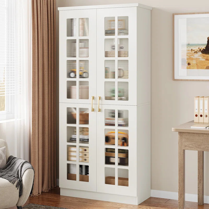 71 Inch Storage Cabinet With Door Adjustable Shelves-0