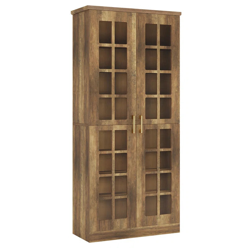 71 Inch Storage Cabinet With Door Adjustable Shelves-2