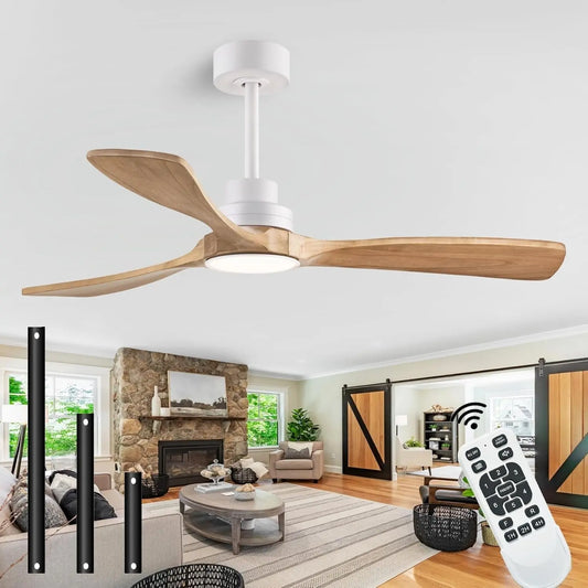 Indoor/Outdoor Wood Ceiling Fan with Remote-0