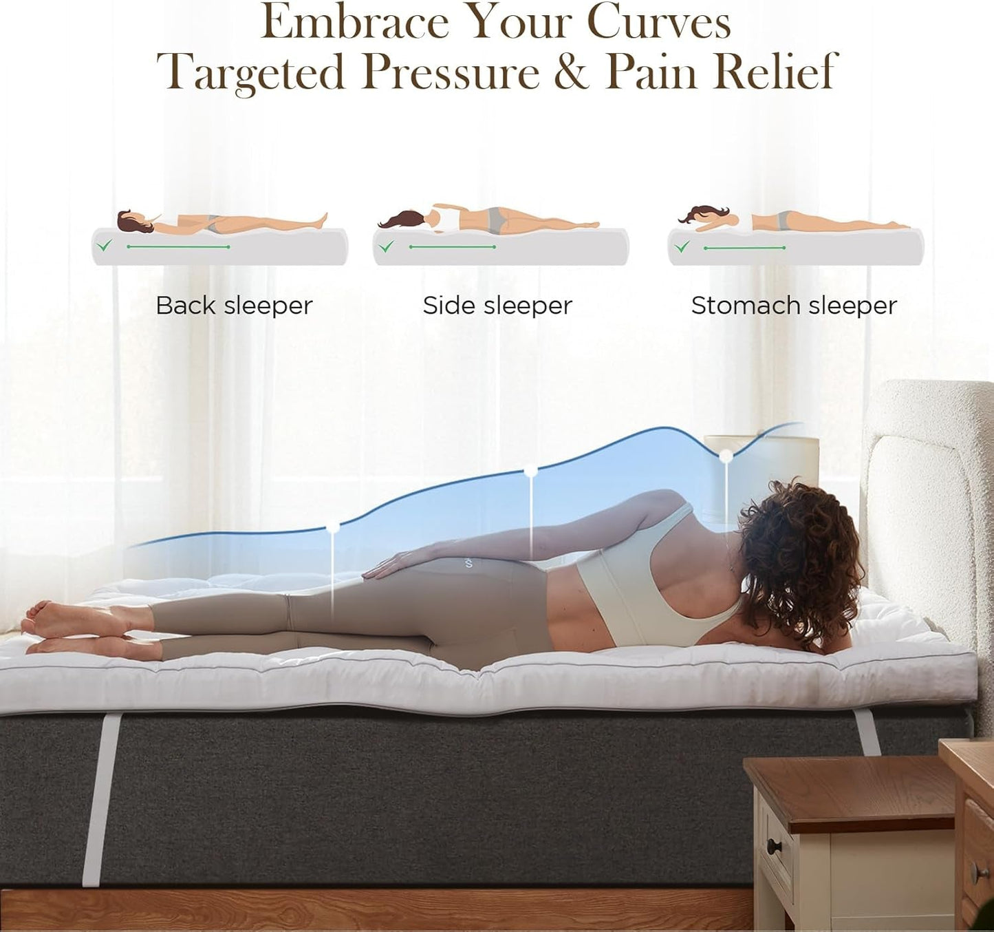 Memory Foam Mattress Topper Enhances Comfort and Relieves Pain-2