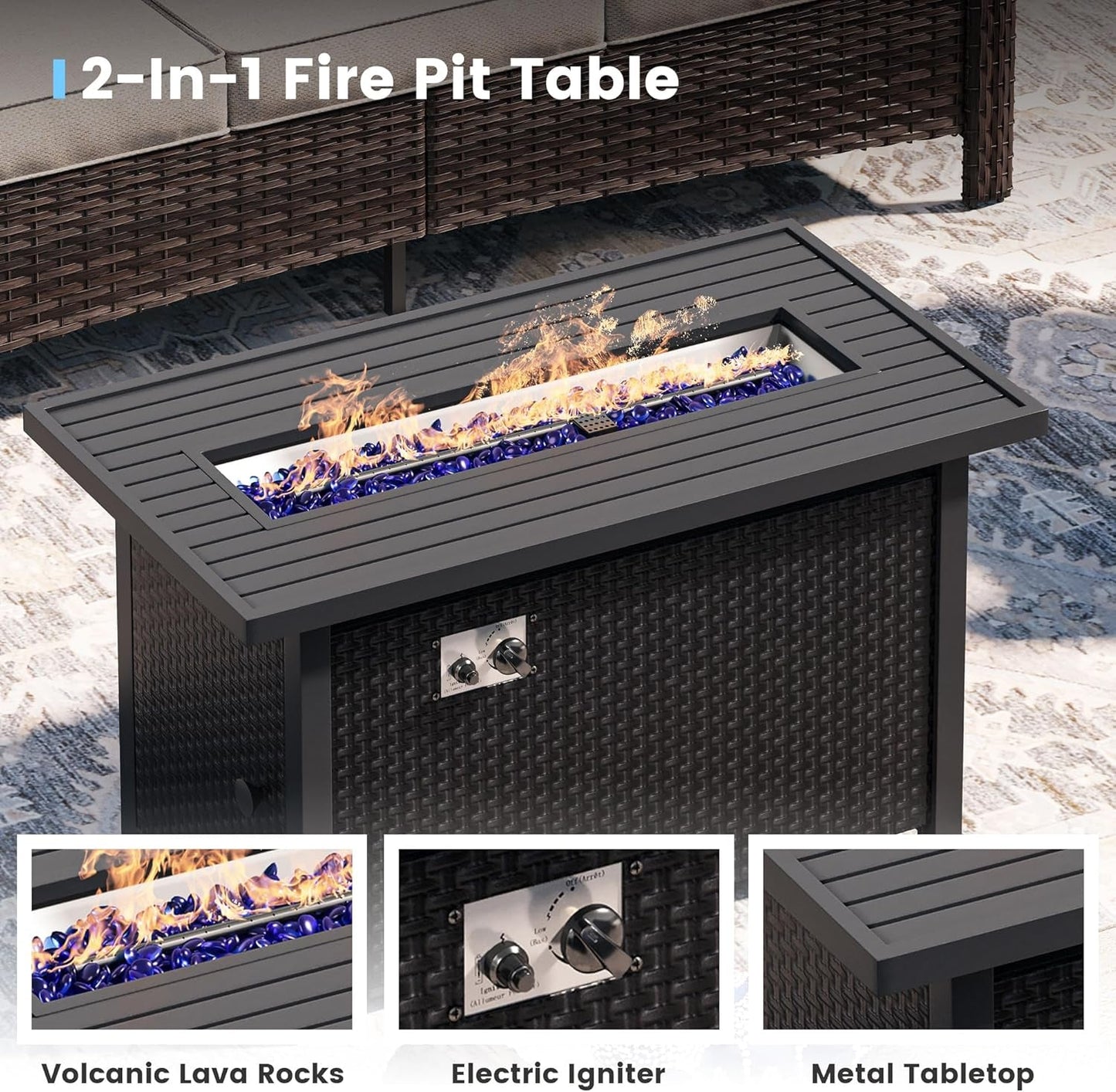 Outdoor Patio Furniture Set with Fire Pit Table-1