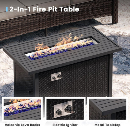 Outdoor Patio Furniture Set with Fire Pit Table-1