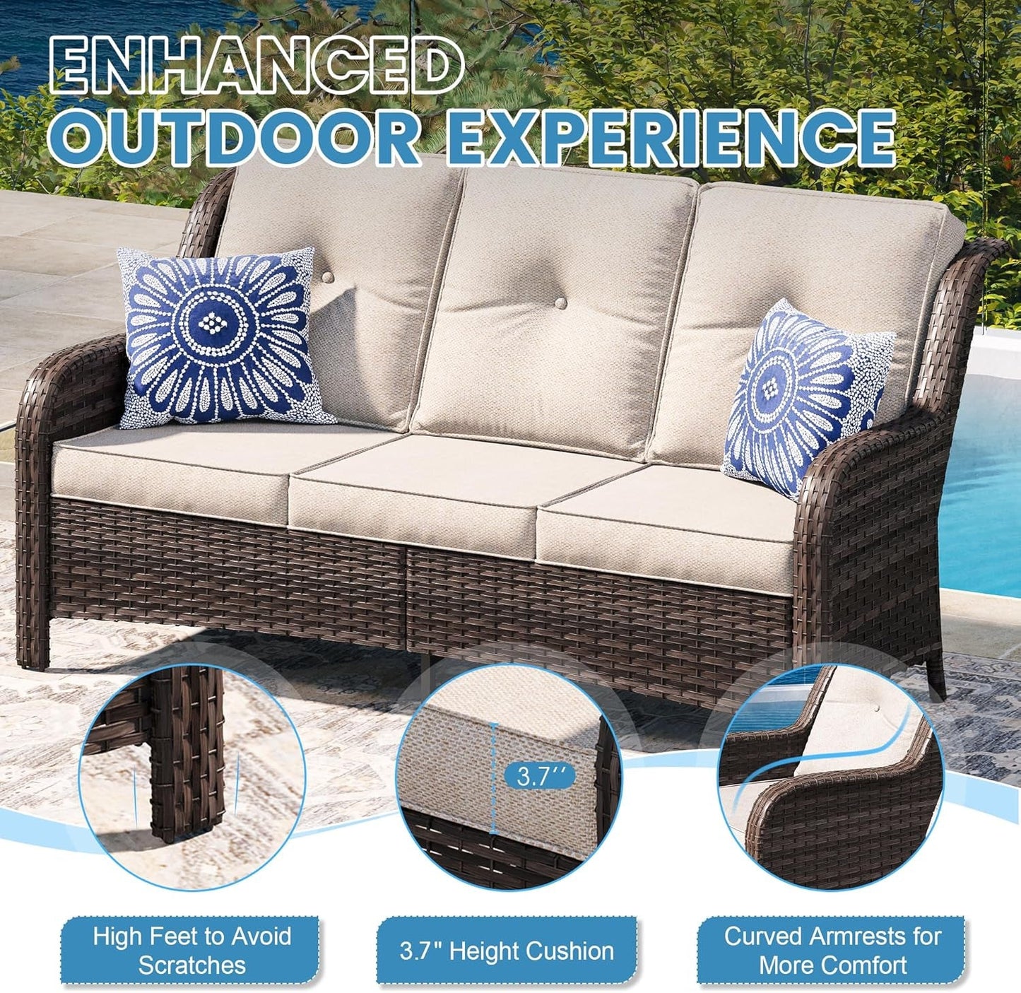 Outdoor Patio Furniture Set with Fire Pit Table-2