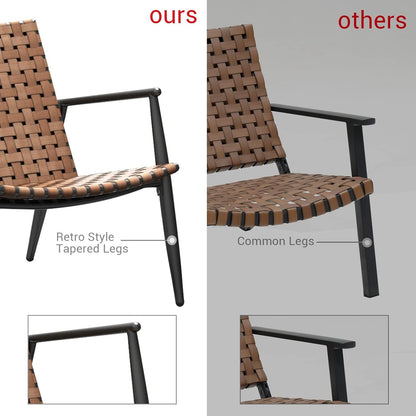 Vintage Brown Wicker Outdoor Furniture Set for Patio-4