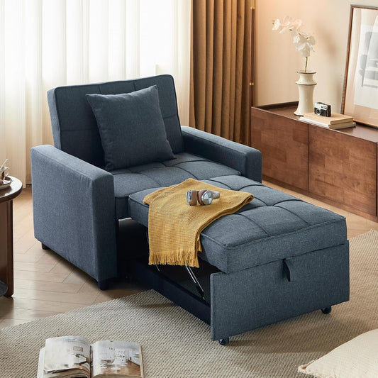 Convertible Sofa Bed Chair with Reclining Backrest-0