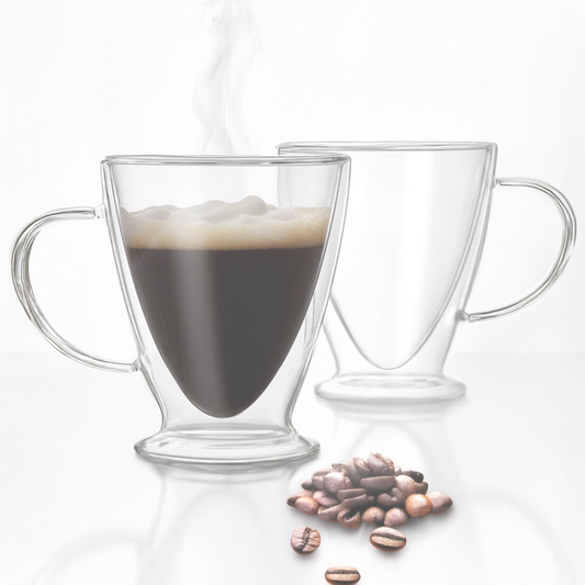 Clear Insulated Double Wall Glass Cup Set-0