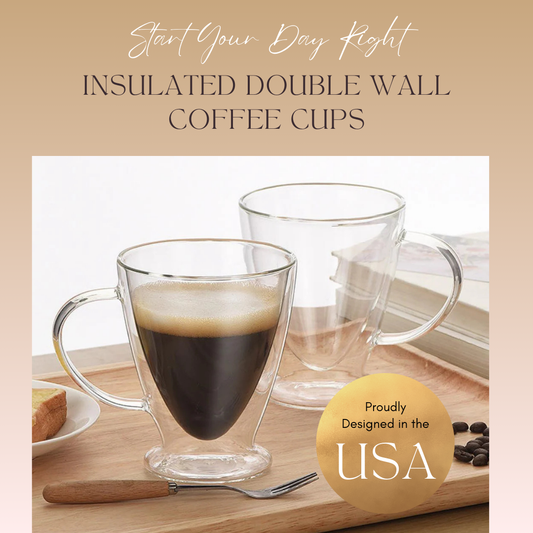 Clear Insulated Double Wall Glass Cup Set-1