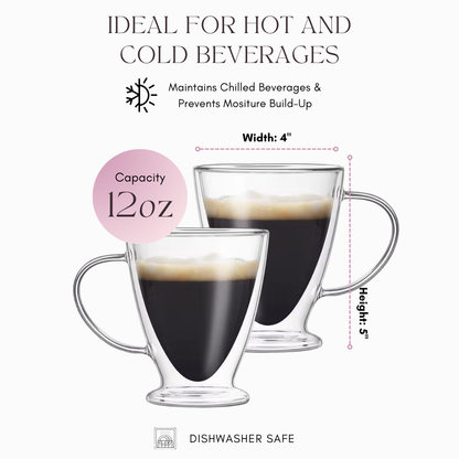 Clear Insulated Double Wall Glass Cup Set-2