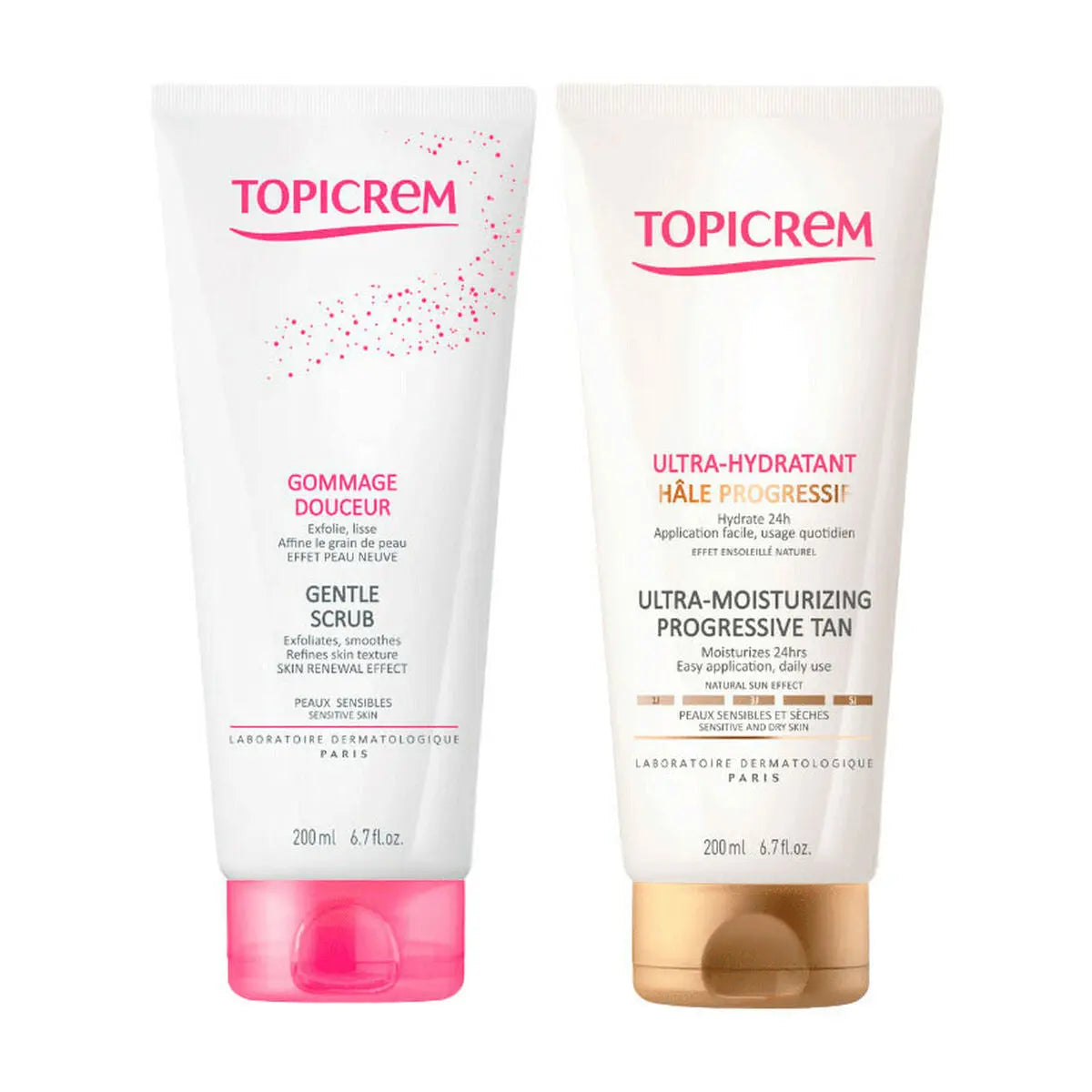 Self-Tanning Body Lotion Topicrem Progressive Tan 2 Pieces Topicrem