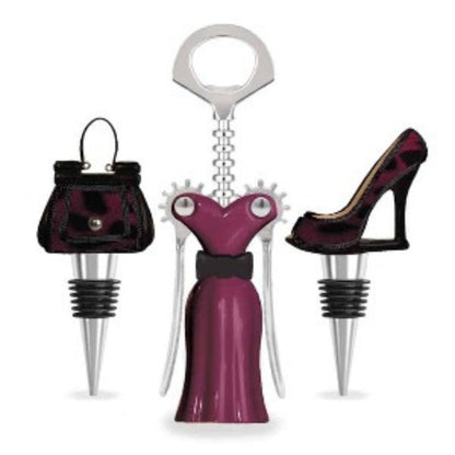 Dark Red Leopard Fashion Wine Stopper Set-0